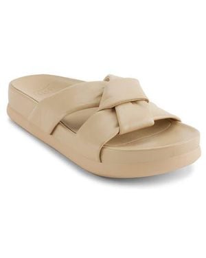 PURE Donna Karan Berke Crisscross Platform Sandal - Natural