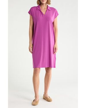 Eileen Fisher Classic Collar Shift Dress - Purple