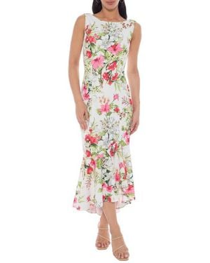 Marina Printed Crepe High-Low Maxi Dress - Multicolor