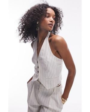 TOPSHOP Halter Neck Waistcoat Vest - White