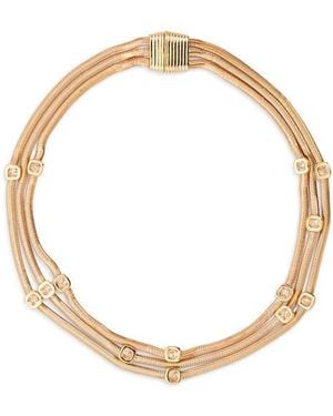 Cara Cubic Zirconia Station Layered Snake Chain Necklace - White