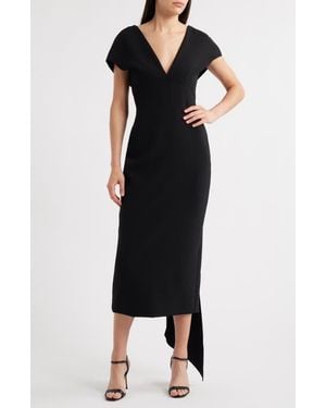 Amsale Crepe Cocktail Dress - Black