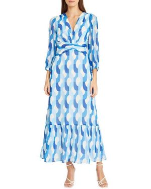 Donna Morgan Waist Detail Maxi Dress - Blue