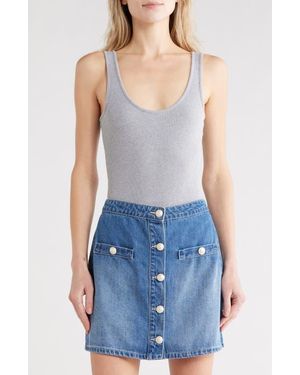 L'Agence Nica Scoop Neck Tank Bodysuit - Gray