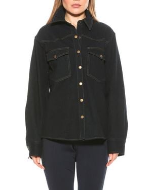 Alexia Admor Della Classic Western Button Down Shirt Jacket - Black