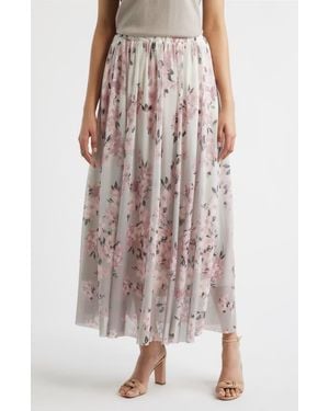 Anne Klein Floral Maxi Skirt - Pink
