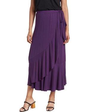 Go Couture Wrap Midi Skirt - Purple