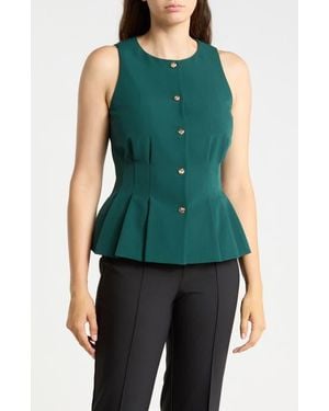 Gemma Jane Peplum Darted Vest - Green