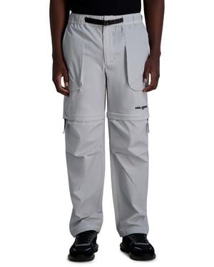 Karl Lagerfeld Convertible Zip Front Cargo Pants - Black