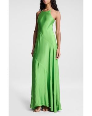 A.L.C. Moira Satin Pleated Maxi Dress in Blue | Lyst