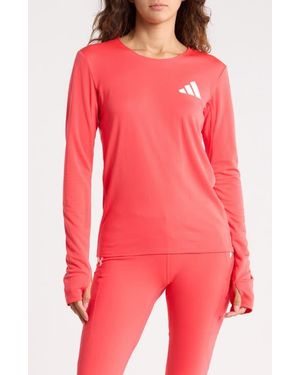 adidas Promo Long Sleeve Active T-Shirt - Red