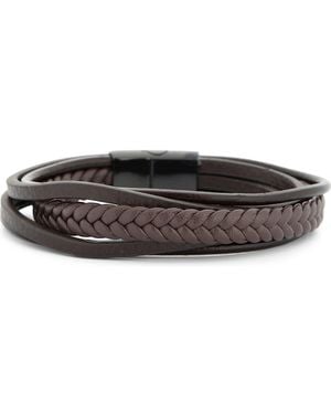 Nordstrom Rack Faux Leather Bracelet - Black