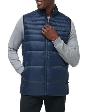Travis Mathew Aves Technical Water Repellent Puffer Vest - Blue