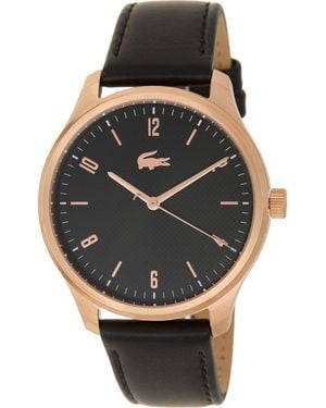 Lacoste Lisbon Leather Strap Watch, 42Mm - Black