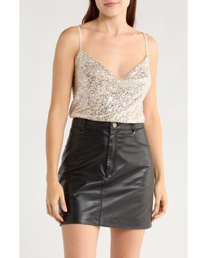 Leith Cowl Neck Sequin Camisole - Black