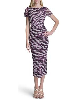 DKNY Side Knot Midi Dress - Purple
