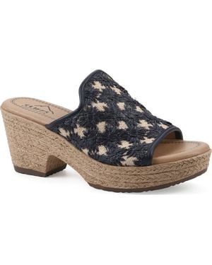 White Mountain Bizzie Platform Wedge Espadrille Sandal - Blue