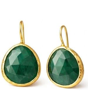 Gabi Rielle Agate Gumdrop Earrings - Green
