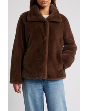 Via Spiga Faux Fur Jacket - Brown