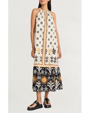 The Good Journey Printed Maxi Halter Dress - Metallic