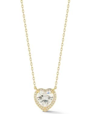 Glaze Jewelry Heart Cubic Zirconia Pendant Necklace - Metallic