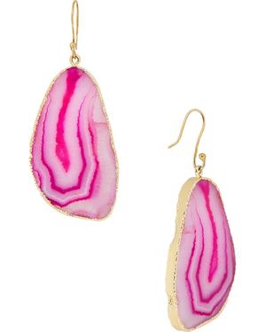 Saachi Agate Drop Earrings - Pink