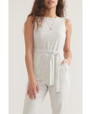 Marine Layer Eloise Stripe Belted Sleeveless Jumpsuit - Multicolor
