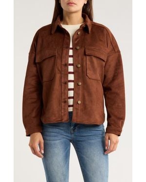 Vigoss Faux Suede Shacket - Brown