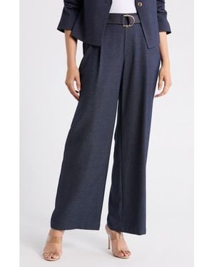 Gemma Jane Belted Pleat Pants - Blue