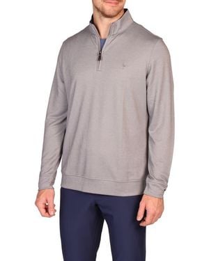 Tailorbyrd Modal Blend Quarter Zip Polo - Gray