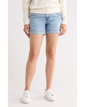 Faherty Organic Cotton & Linen Blend Denim Shorts - Blue