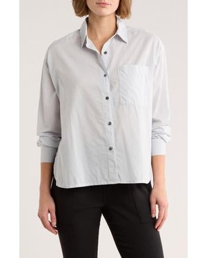 James Perse Oversize Long Sleeve Button-Up Shirt - White