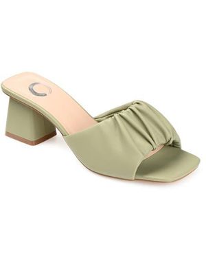 Journee Collection Briarr Heeled Mule - Metallic