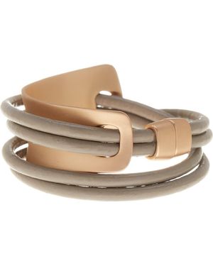 Saachi Gladiator Wrap Leather Bracelet - Metallic