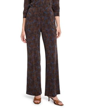 NIC+ZOE Feather Fern Print Wide Leg Pants - Black