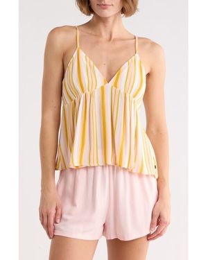 Billabong Carefree Print V-Neck Tank - Pink