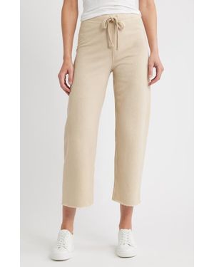 Frank & Eileen Catherine Crop Wide Leg Sweatpants - Natural