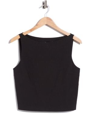 Theory Boat Neck Sleeveless Shell - Black