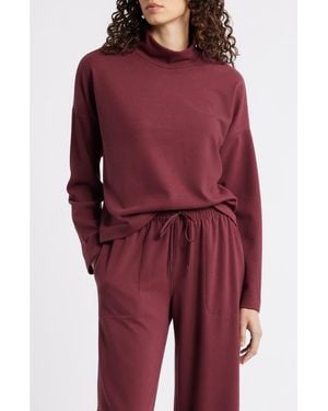 Caslon Drop Shoulder Turtleneck Sweatshirt - Red