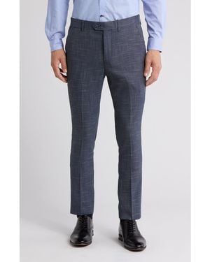 Tahari Houndstooth Slim Fit Dress Pants - Gray