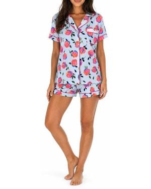 LOFT Soft Jersey Notch Short Pajamas - Red