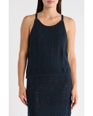 Splendid Crochet Sweater Tank - Blue