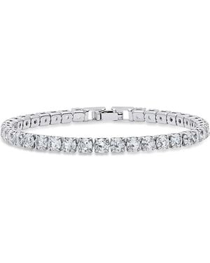 Steeltime 18K Plated Crystal Tennis Bracelet - Metallic