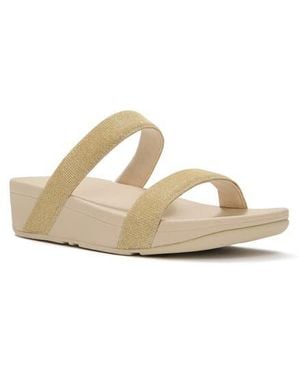 Fitflop Flowrise Glitz Wedge Slide Sandal - Natural
