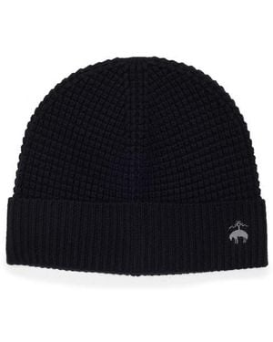 Brooks Brothers Wool & Cashmere Waffle Knit Beanie - Blue