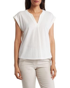 Bobeau Dolman Sleeve Piqué T-Shirt - White