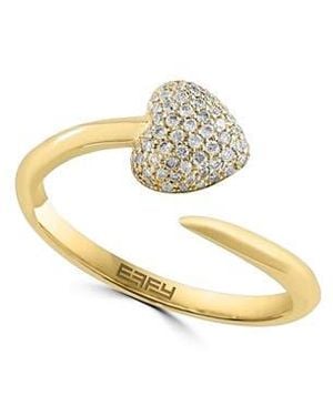 Effy Diamond Heart Bypass Ring - Metallic