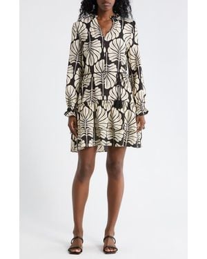 Ellen Tracy V-Neck Long Sleeve Dress - Multicolor