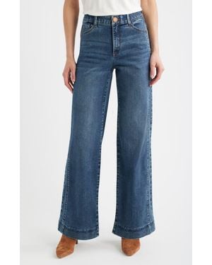 Wit & Wisdom Gracie Skyrise Double Side Seam Wide Leg Jeans - Blue