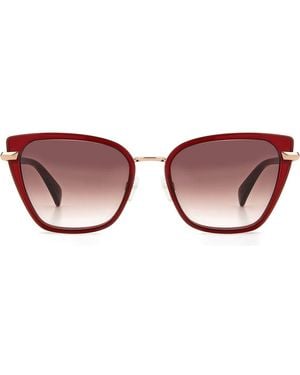 Rag & Bone 56Mm Gradient Cat Eye Sunglasses - Red